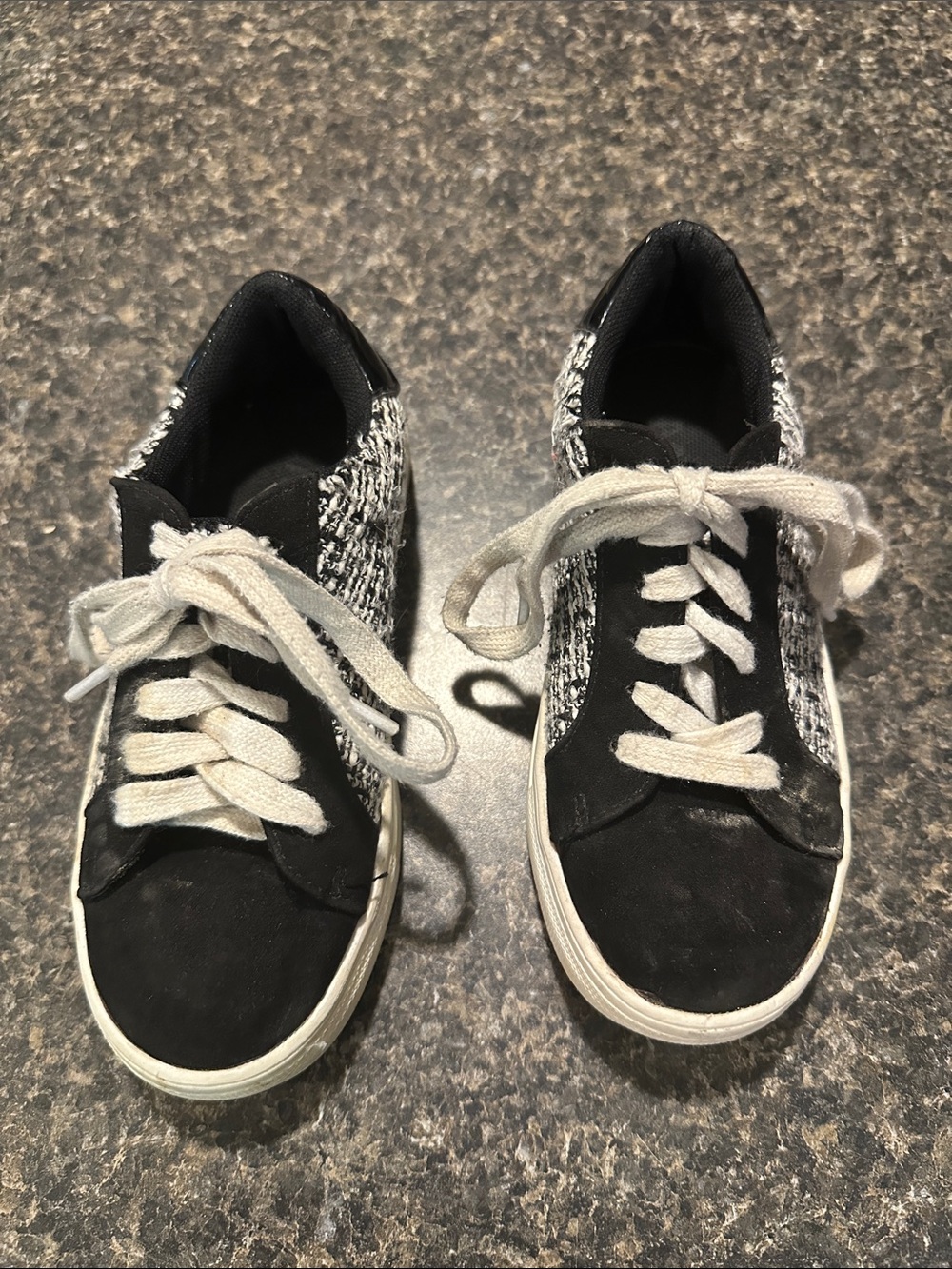 MIA Kids Black and White Tweed Sneakers
